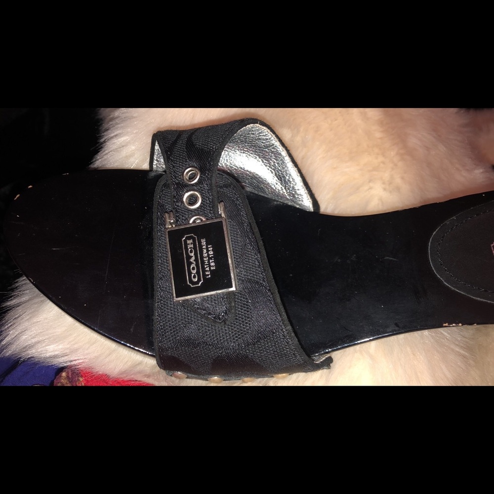 Coach black heels with front buckle size 8.5